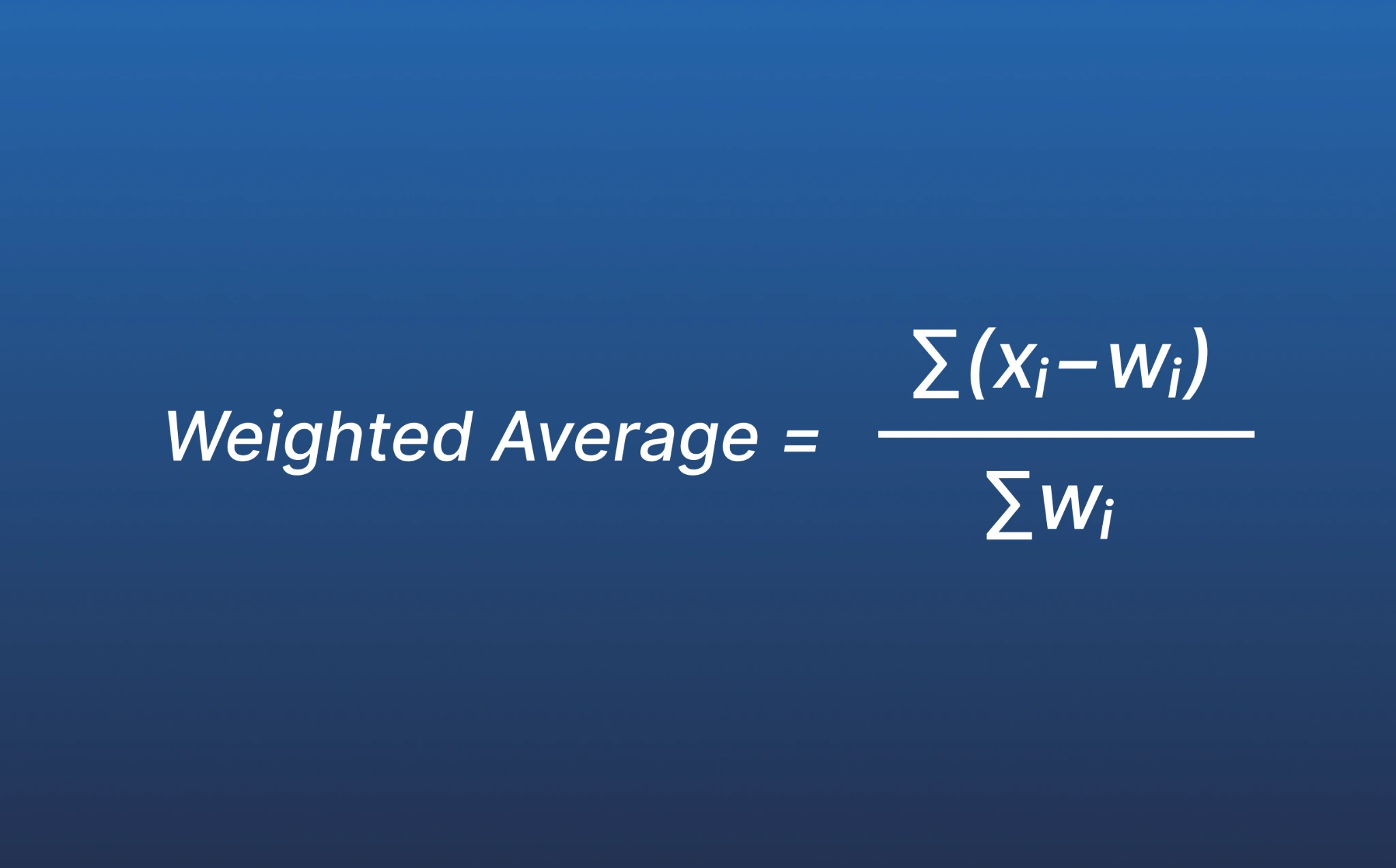 Weighted-average return formula