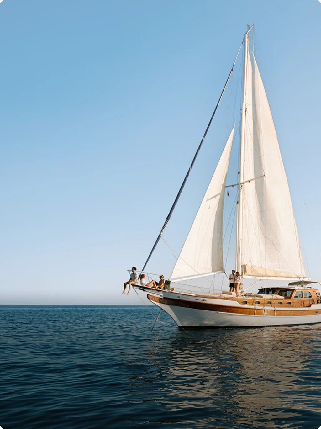 A sailing boat on open water